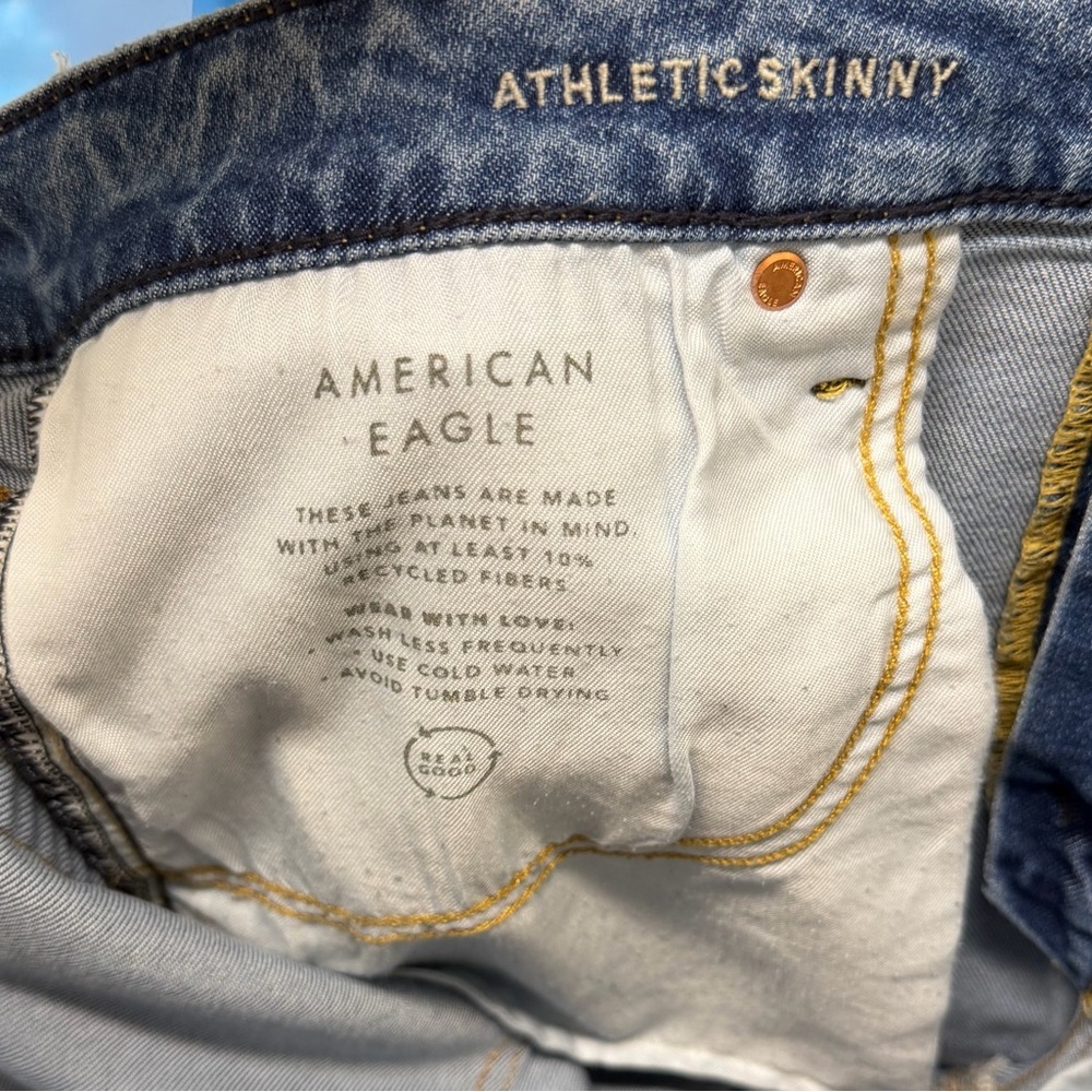 American Eagle Outfitters Men’s AE AirFlex+ Skinny Jeans 36x30 Blue High Stretch - Picture 12 of 13